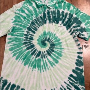 Criquet Green Tie-Dye Polo Shirt
